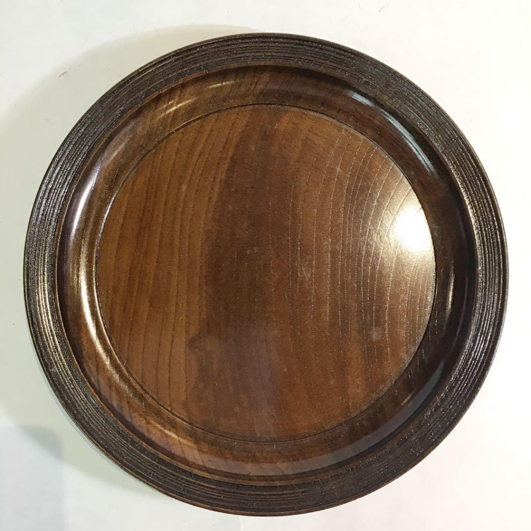 【茶道具】干菓子盆 欅丸盆 神代 福田芳朗