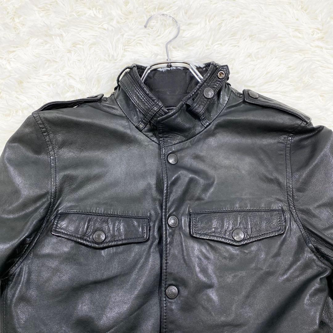 HYSTERIC GLAMOUR レザージャケット　ベルト　ボタン　ラムレザー