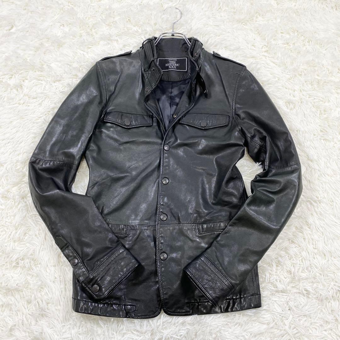 HYSTERIC GLAMOUR レザージャケット　ベルト　ボタン　ラムレザー