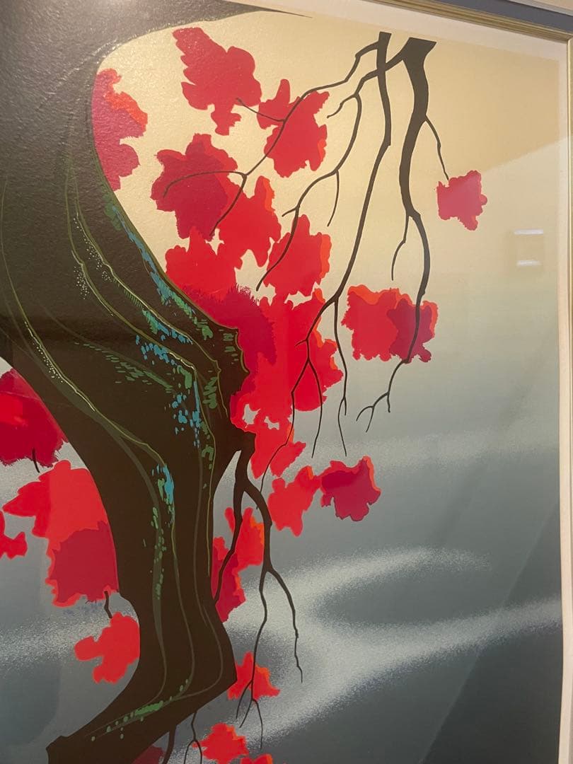 ★送料込み！美品　定価120万大作アイベンロール　レッドリーフ　本人サインあり。