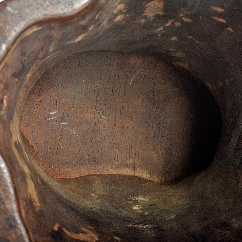 中国　唐木天然木瘤木　大筆筒　高さ約21㎝　重さ約2.7㎏　T　7709CE