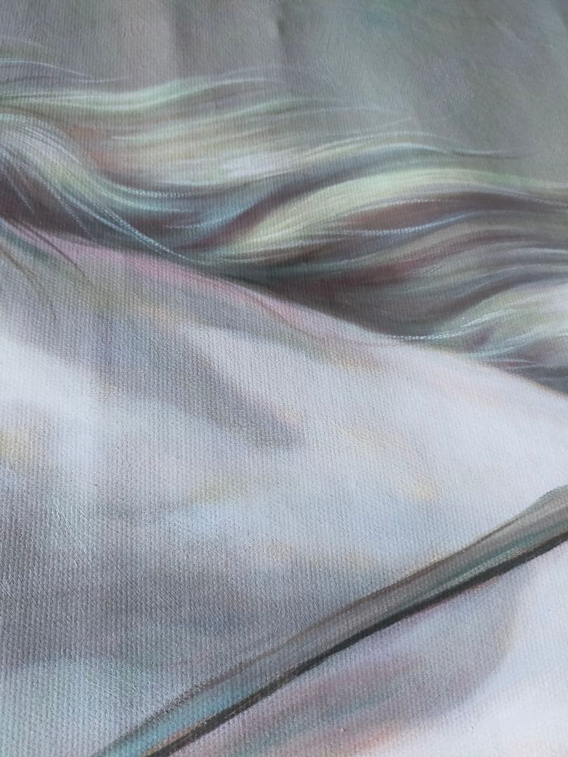 アクリルの絵 馬 油彩 動物絵 肉筆保証