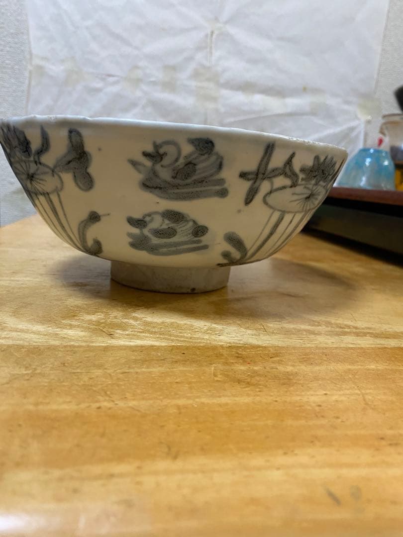 染付 大碗 明代 唐物 花鳥