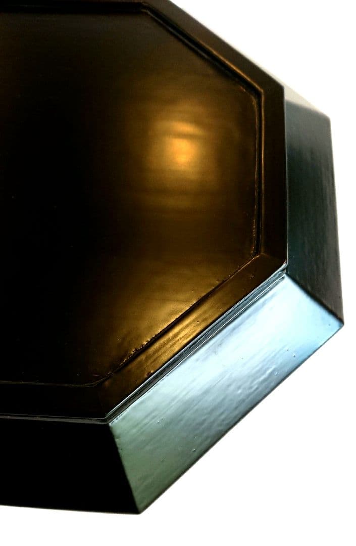 【茶道具】川瀬表完作 内朱 八角盆