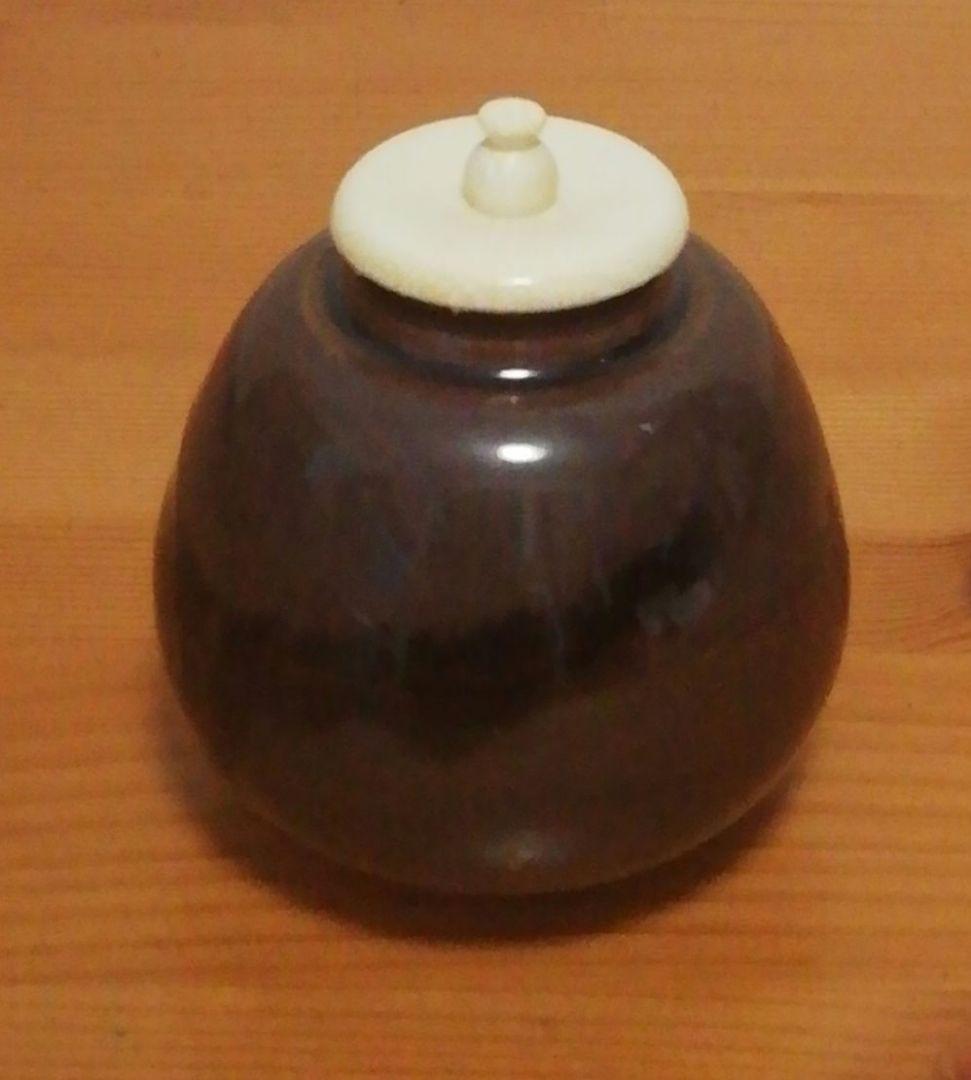 乾伸行作　利休物　茄子写　茶入　共箱　仕服付　略歴付　茶道具