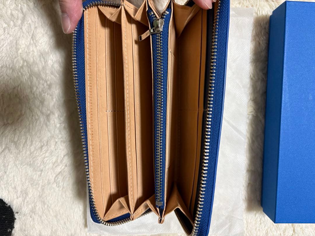 BAGGY PORT KOI 藍染レザー 長財布 ペイズリー柄 本革