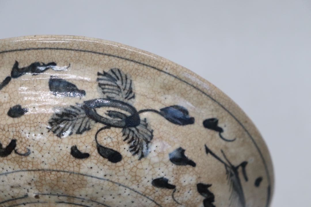 時代　青木米　染付　鳳紋鉢　送料込み250227