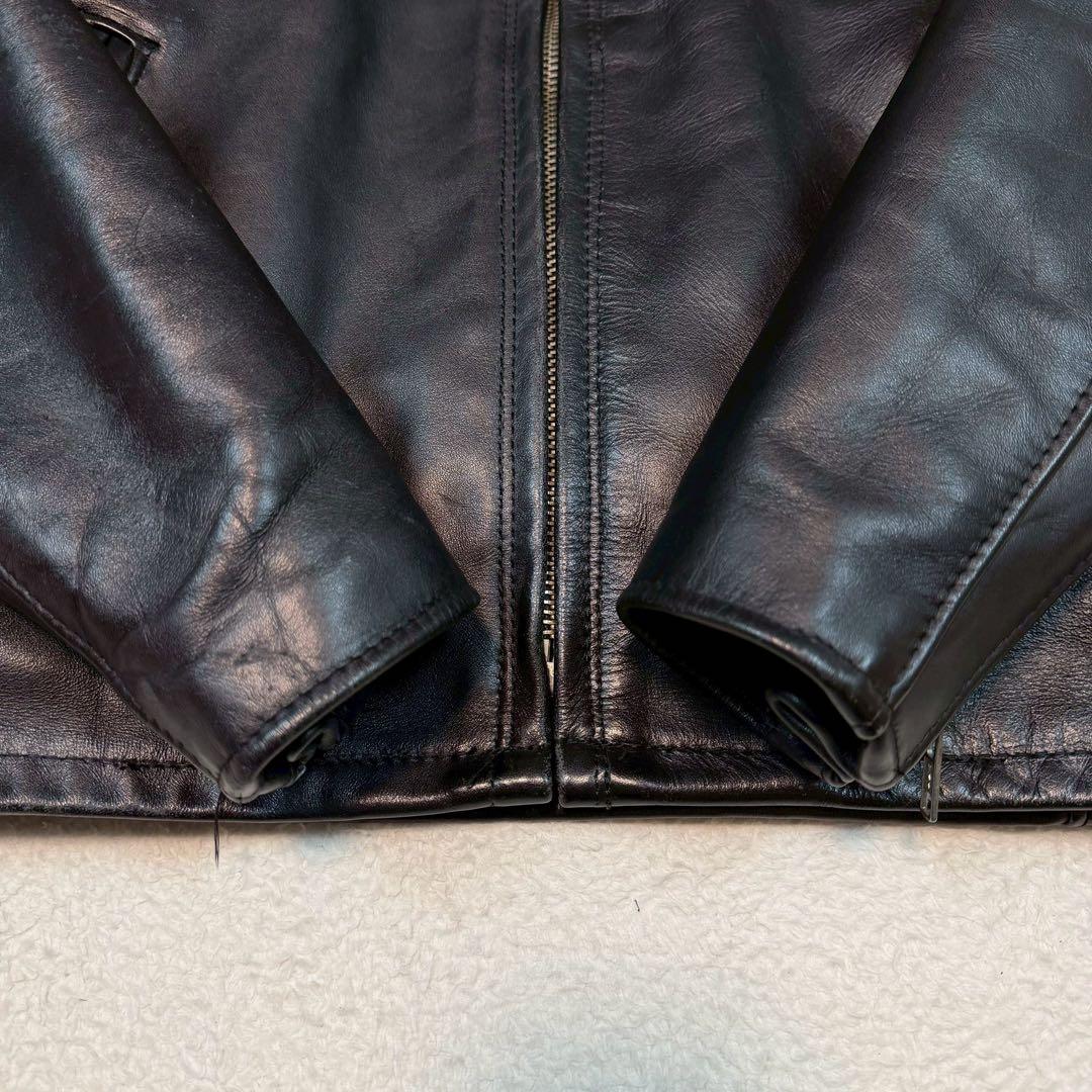 SCHOTT 642 ライダースジャケット USA製 ライナー付 ブラック 襟付