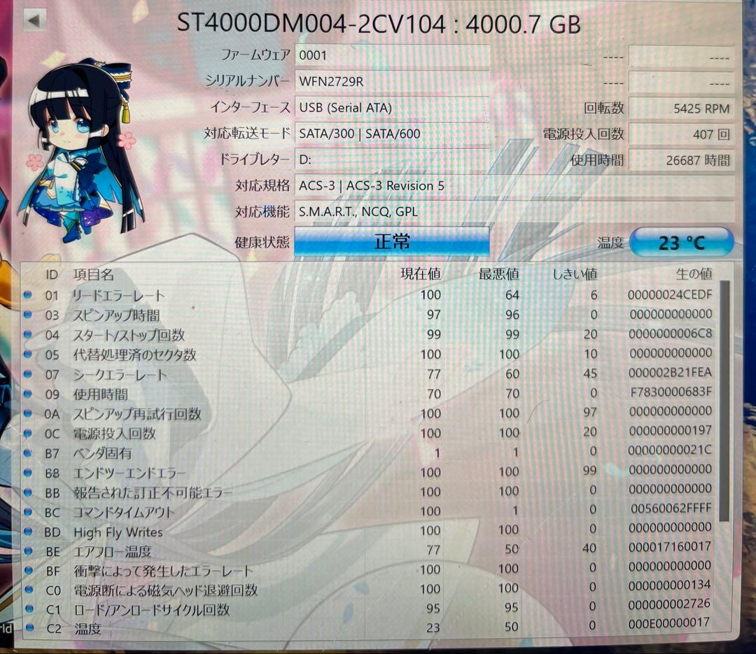 動作確認済 4TB HDD 5台セット 20TB
