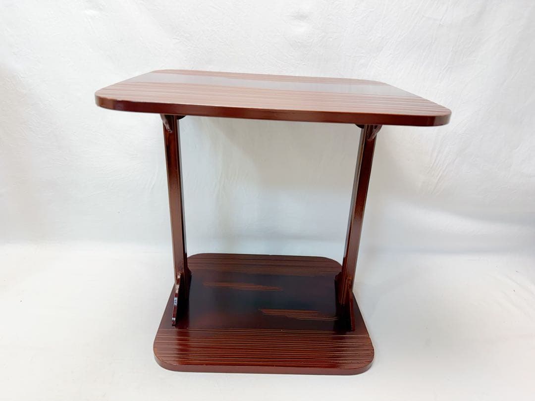 茶道具 休好写し 桐 丸卓 組み立式と 即中斎好 溜塗 小四方棚 2点セット元箱