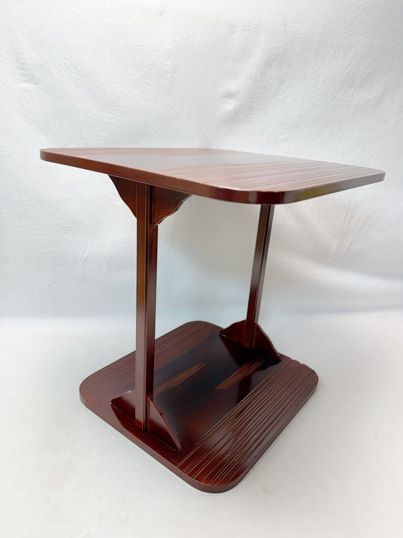 茶道具 休好写し 桐 丸卓 組み立式と 即中斎好 溜塗 小四方棚 2点セット元箱