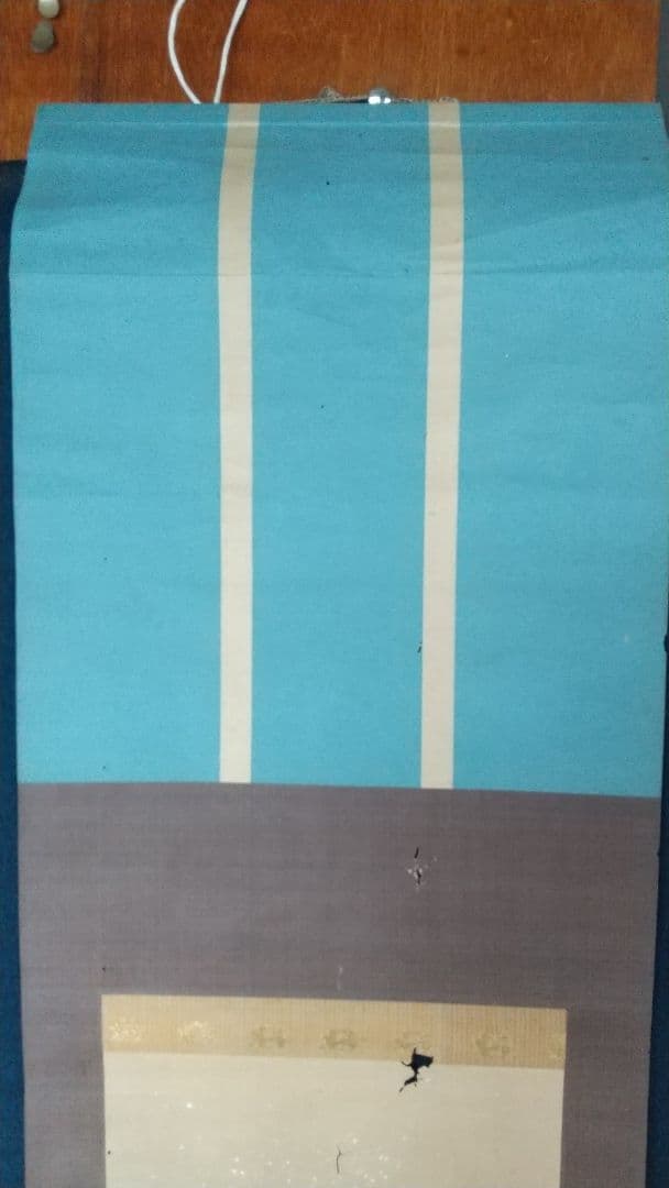 作者不詳 落款あり 肉筆浮世絵 常磐御前 岡田春信？栄松？汲古？ 虫食い穴