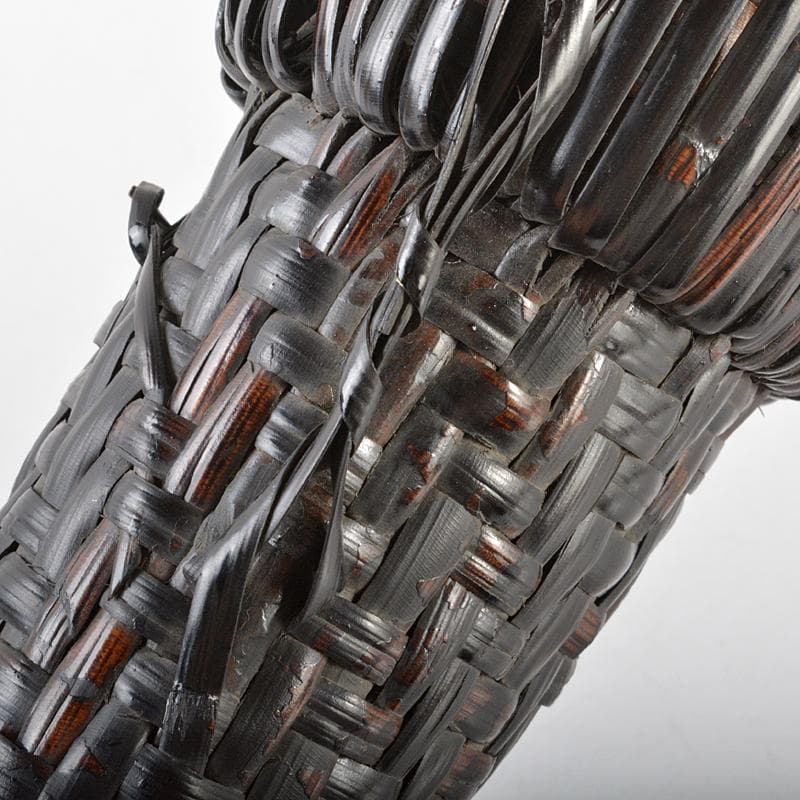 茶道具　籠師　鈴木竹朋斎作　ナタ籠　掛花籠　共箱　D　R6329