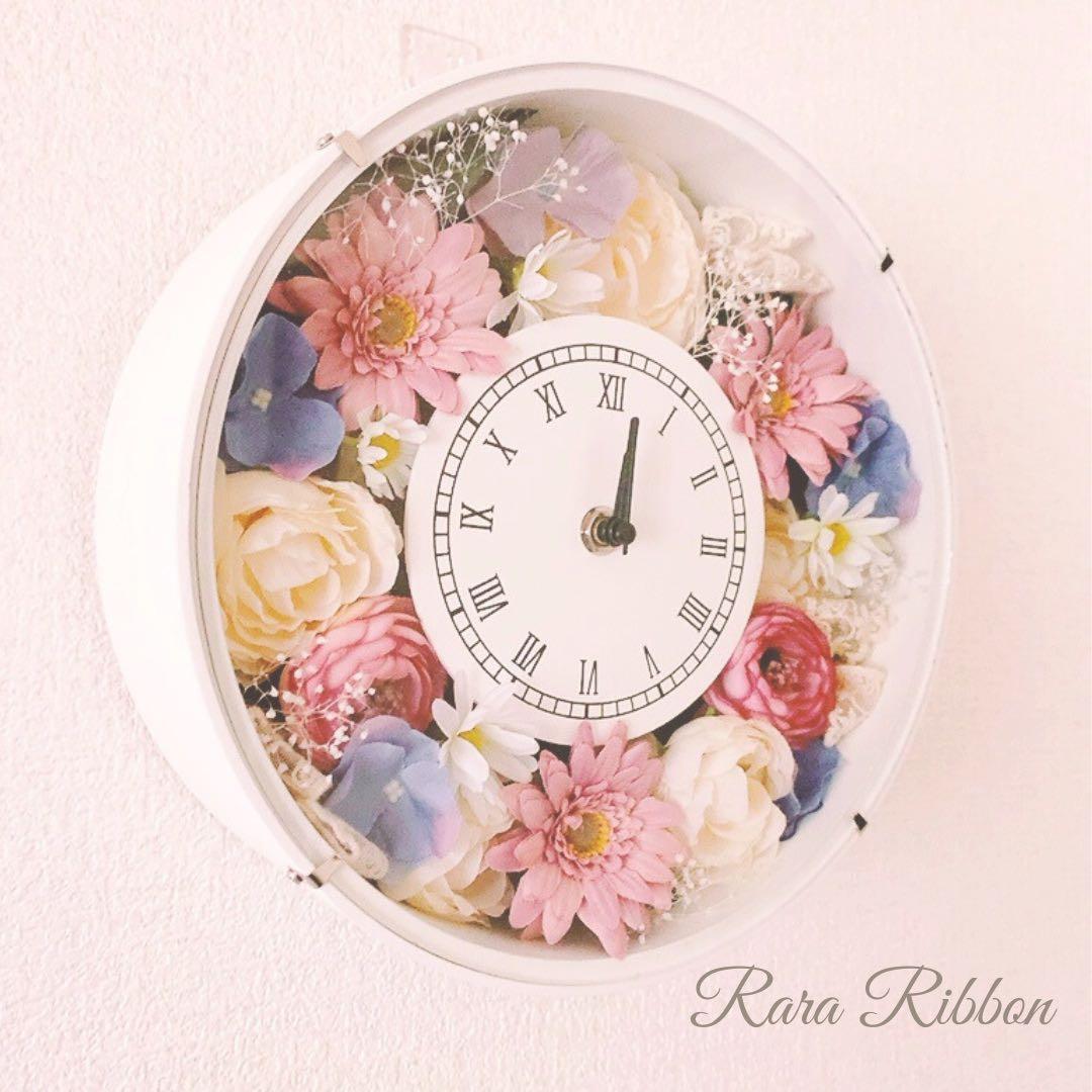 花時計 置時計 掛け時計 母の日ギフト ウエディングギフト お祝い プレゼント