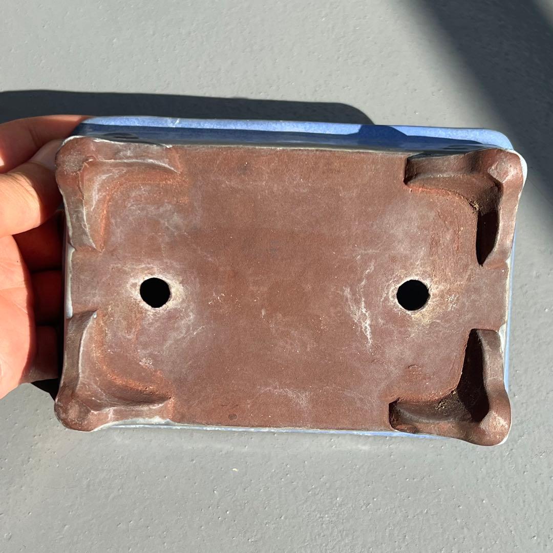 624.均釉雲足長方鉢 盆栽鉢 植木鉢 文革鉢 15*10.5*5cm