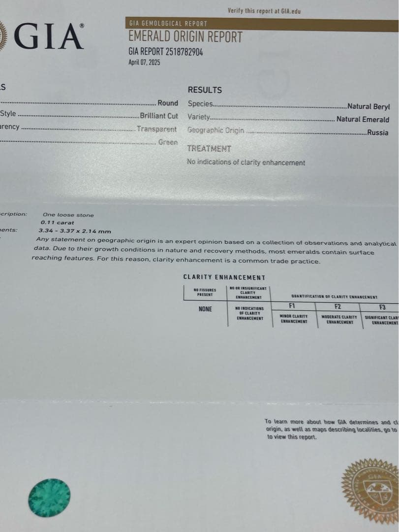 天然石　ノンオイルエメラルド　希少石　エメラルドリング