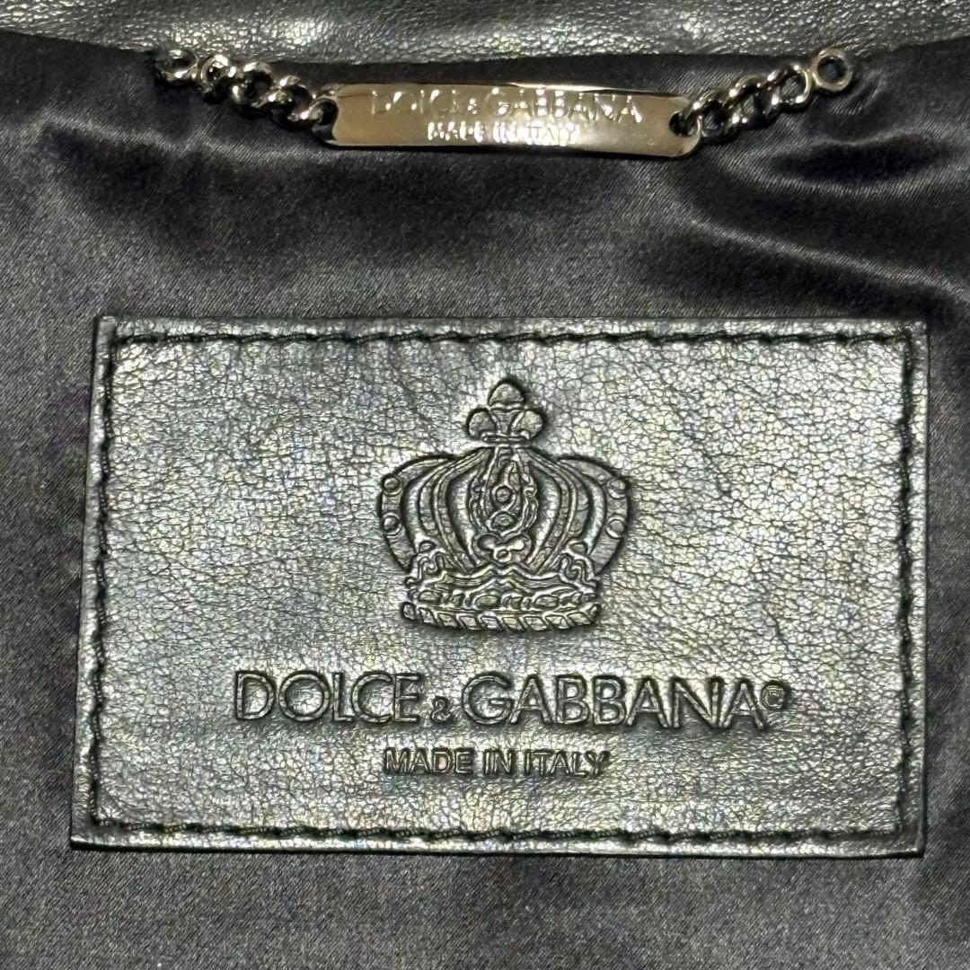 美品✨DOLCE&GABBANA ラムレザー シングルライダースジャケット 50
