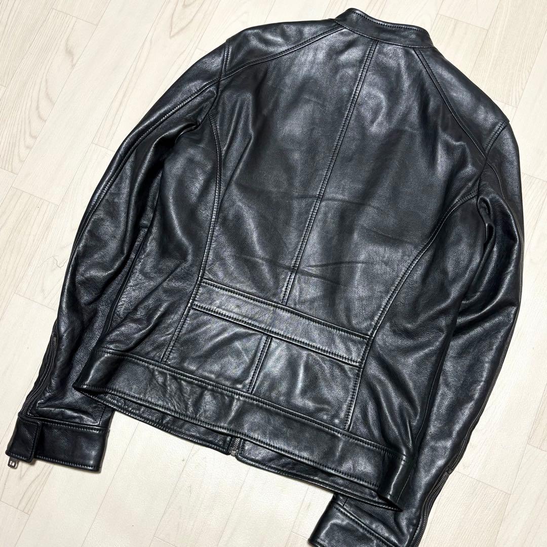 美品✨DOLCE&GABBANA ラムレザー シングルライダースジャケット 50