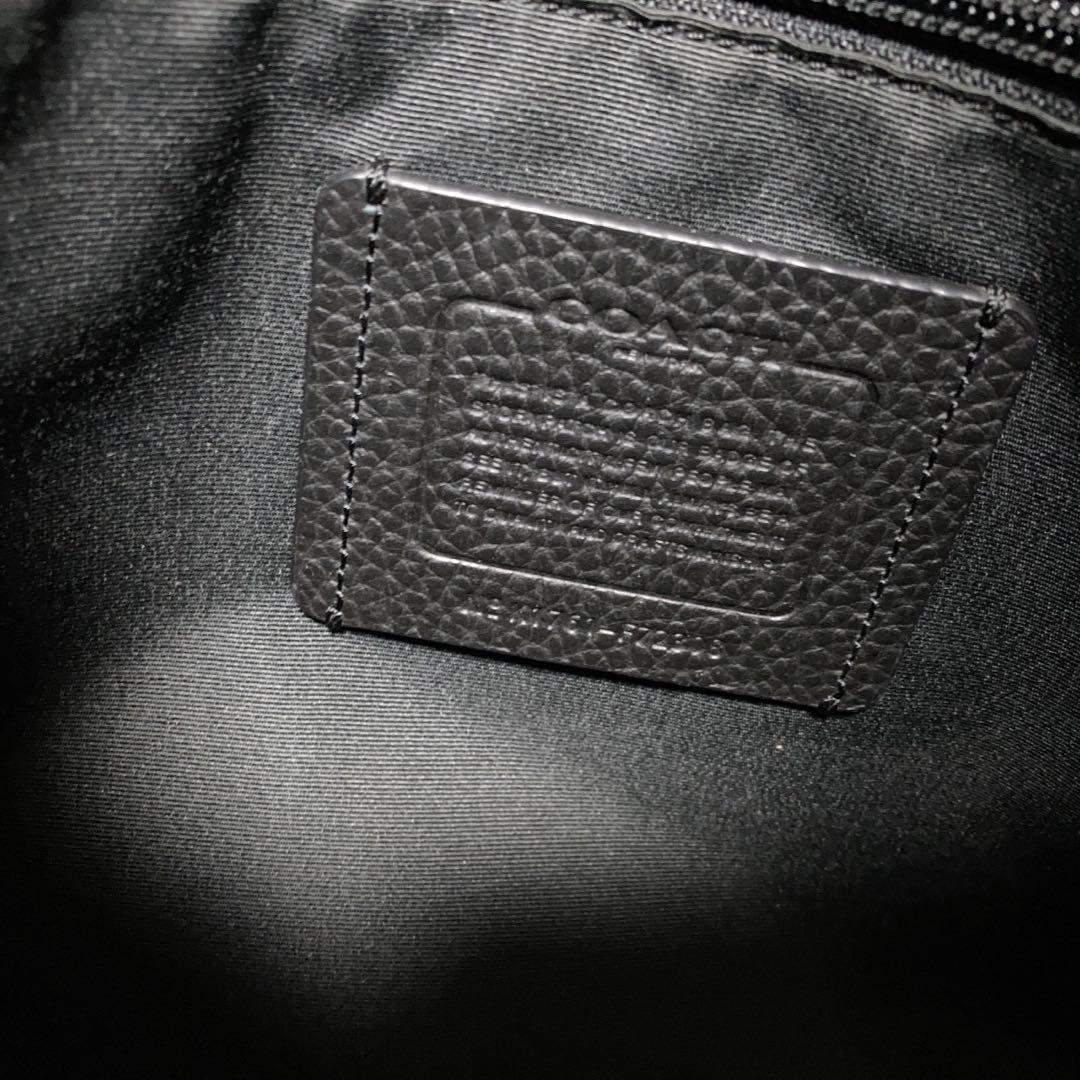 上美品 COACH ビジネスバッグ ブリーフケース オールレザー シボ加工