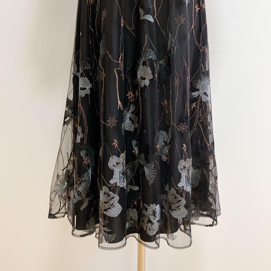 etoll. エトル ブラック　刺繍レースワンピースドレス フォーマル 結婚式