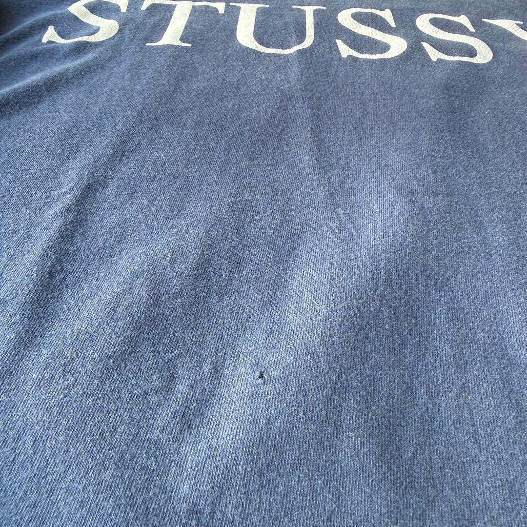 90's STUSSY 白タグネイビー 長袖Tシャツ ロンティー L USA製