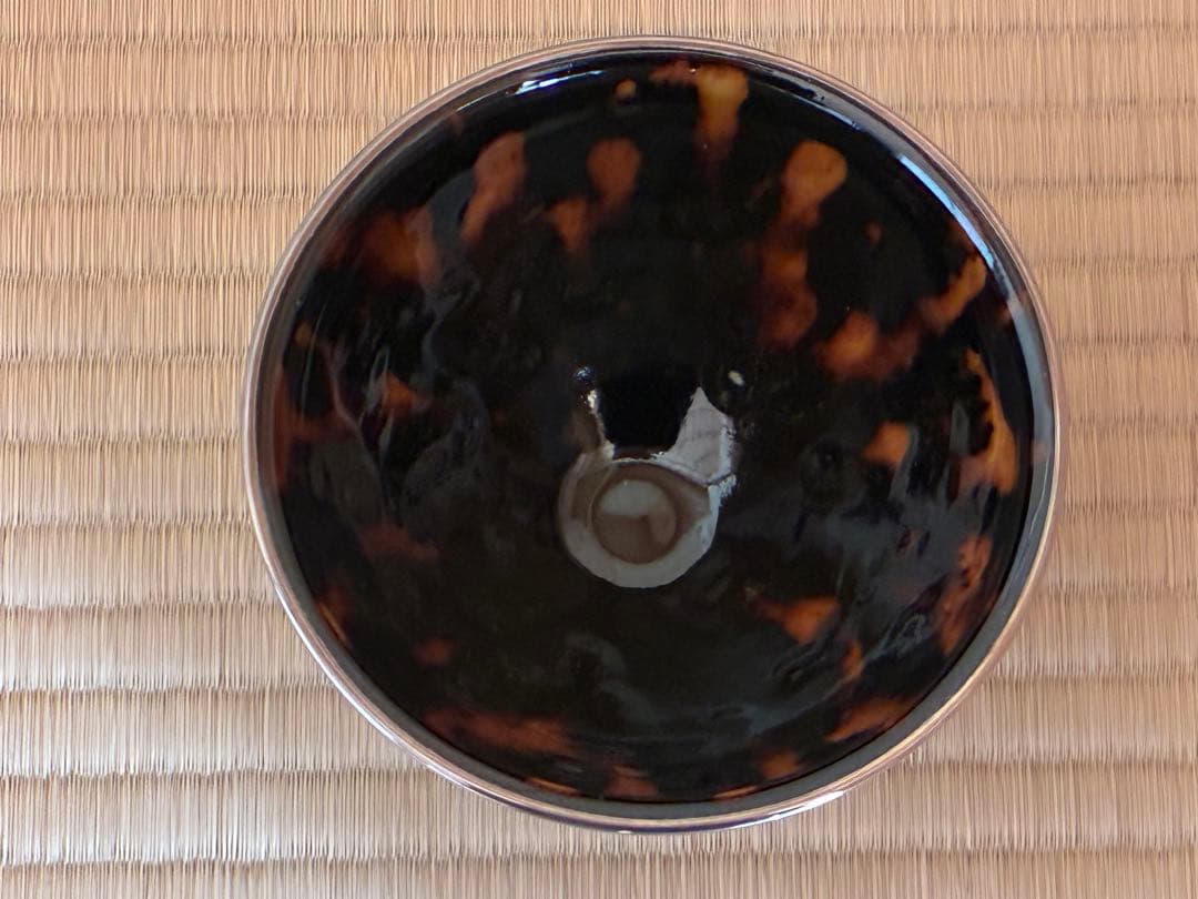茶道具　中国伝来の写し『玳皮 鼈甲(べっこう)天目茶碗』　洛東 桶谷定一作