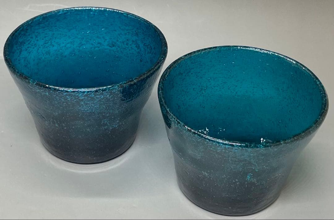 倉敷ガラス　小谷真三　吹きガラス　小鉢　2客　本物保証品