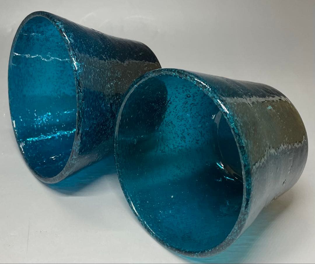 倉敷ガラス　小谷真三　吹きガラス　小鉢　2客　本物保証品