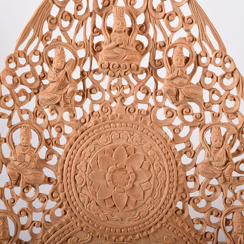 総白檀　天然ダイヤモンド白毫　阿弥陀如来像　美術目録・桐箱付　D　R8425B