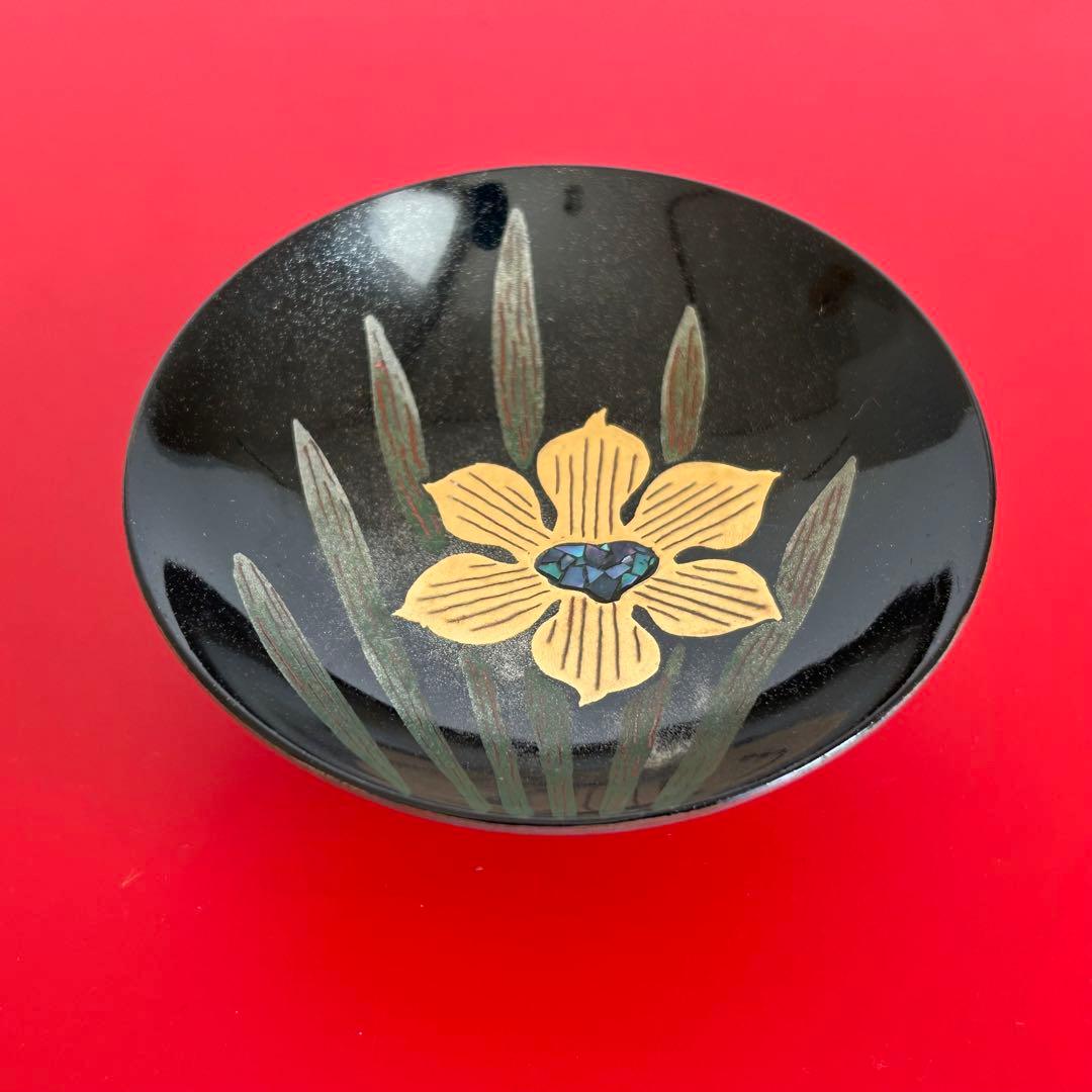 【新品.希少品】1点作　天然木　本漆　漆　漆塗り　て塗り　手描き　螺鈿　金の蒔絵