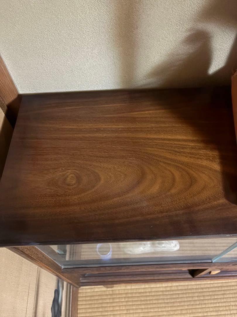 キャビネット ガラス扉付き　昭和レトロ　アンティーク　茶箪笥