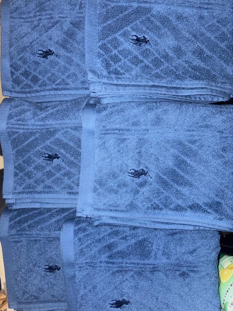 RALPH LAUREN フェイスタオル 6枚組 ブルー系 34×85cm 新品