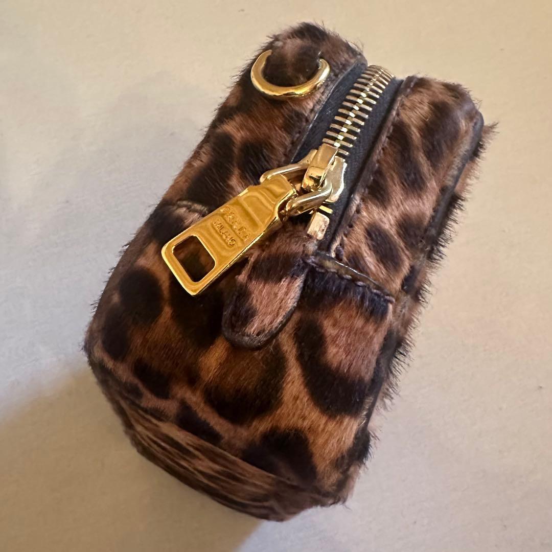 本物 PRADA ヒョウ柄 レオパード ミニショルダーバッグ ハラコ