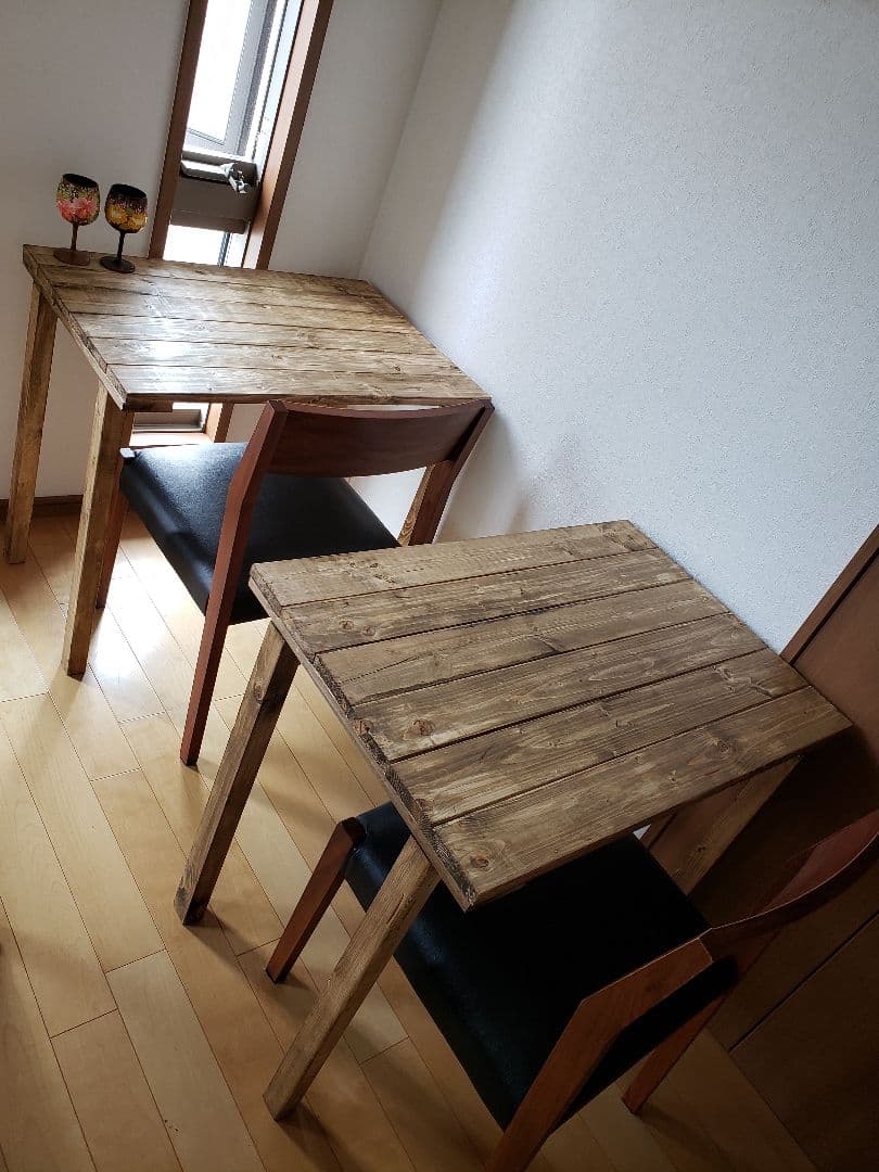 90✕54ジャコビーン　　カフェテーブル　折り畳み式　　無垢材