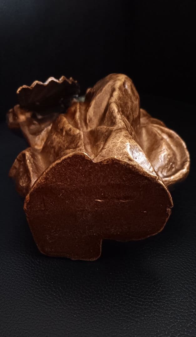 【在銘・芳山?】能楽 三番叟 翁 骨董 ブロンズ像 置物 1066g