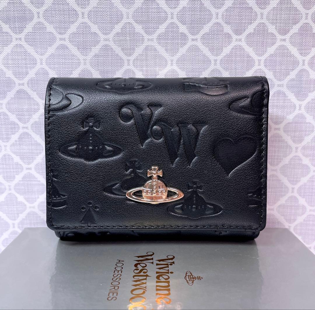 【最新❤︎新品】ヴィヴィアン・ウエストウッド　三折財布 黒