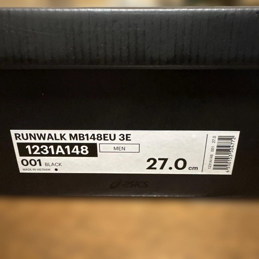 アシックス　ランウォーク　ブラックレザードレスシューズ27㌢