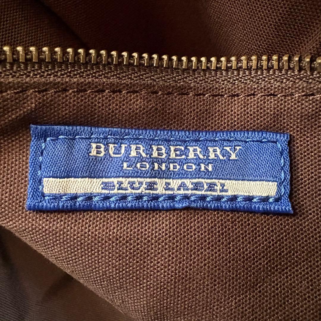 Y2K バーバリーブルーレーベル ワンショルダーバッグ キャンバス レザー 刺繍