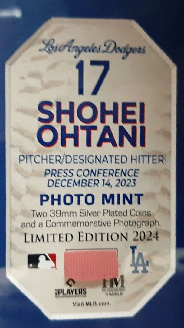 大谷翔平・2024ドジャース移籍会見記念ダブルフォトミント・限定2024個