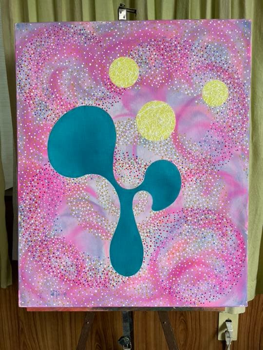 油絵　現代アート　M M  作者　あんどうまさひろ　　油彩画