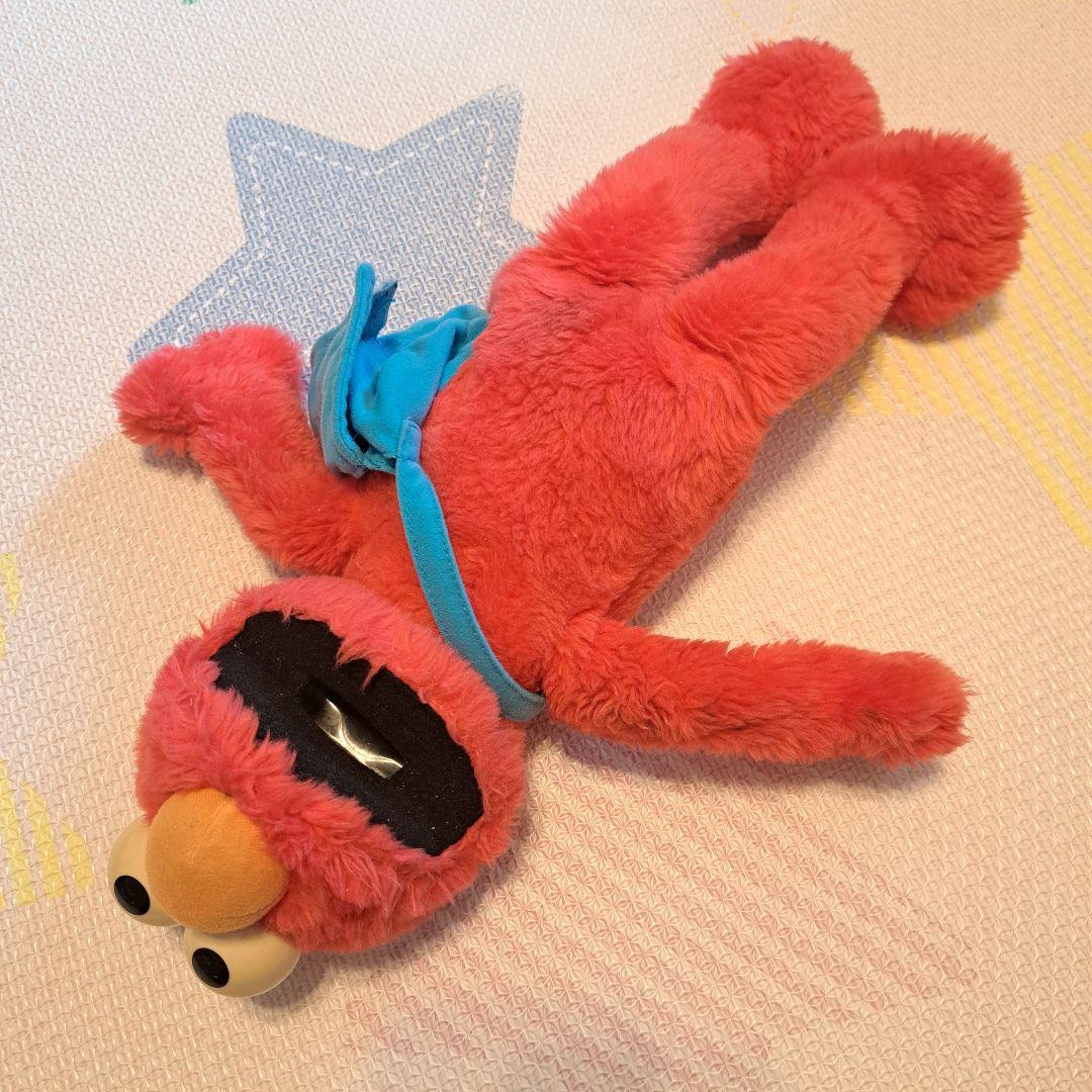 エルモ　しゃべる ぬいぐるみ 青いバッグ付き　アイス　食べる　話す　英語　日本語