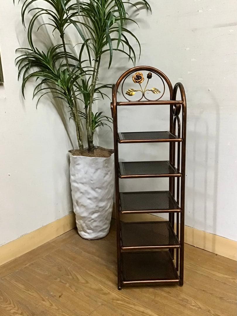 かっちゃん☆管315☆イタリア製☆アイアン製☆薔薇モチーフ☆スリッパラック