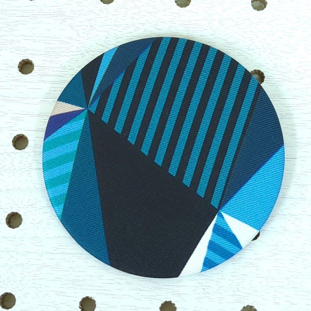 エルメス プティアッシュ シルク ピンブローチ バッジ ブルー ブラック