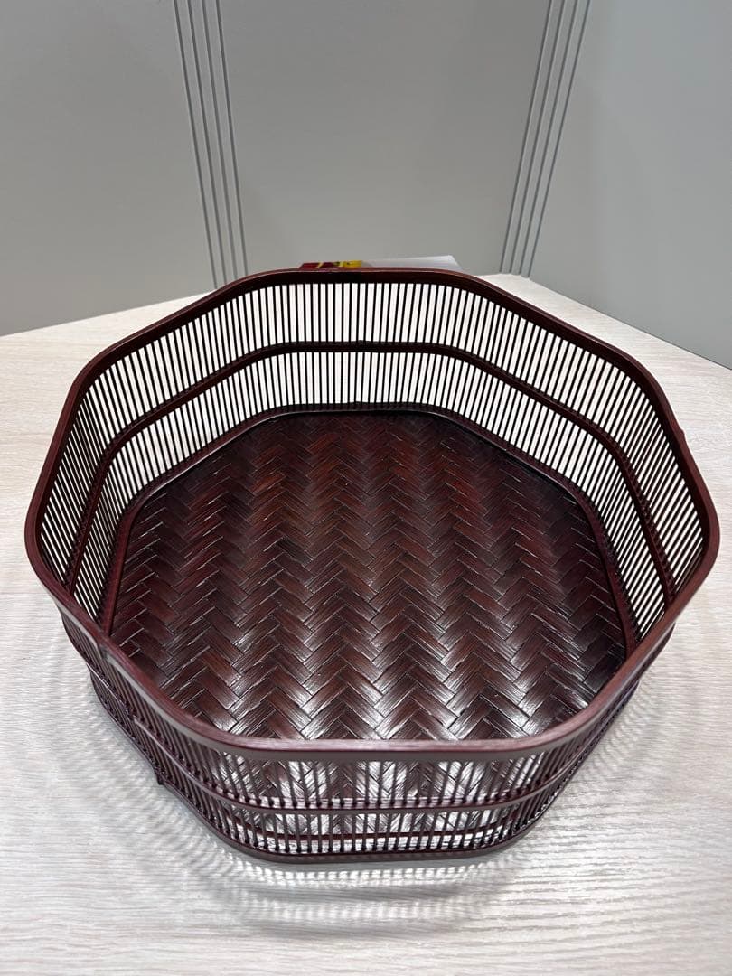 駿河竹　千筋細工　　然林房　八角茶櫃