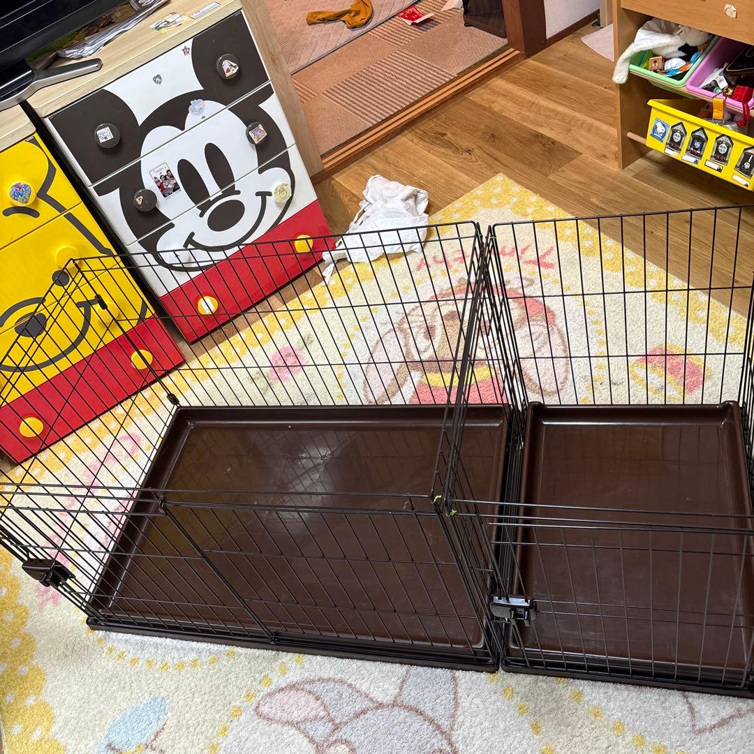 犬用ケージ 折りたたみ式 黒　大型サイズ