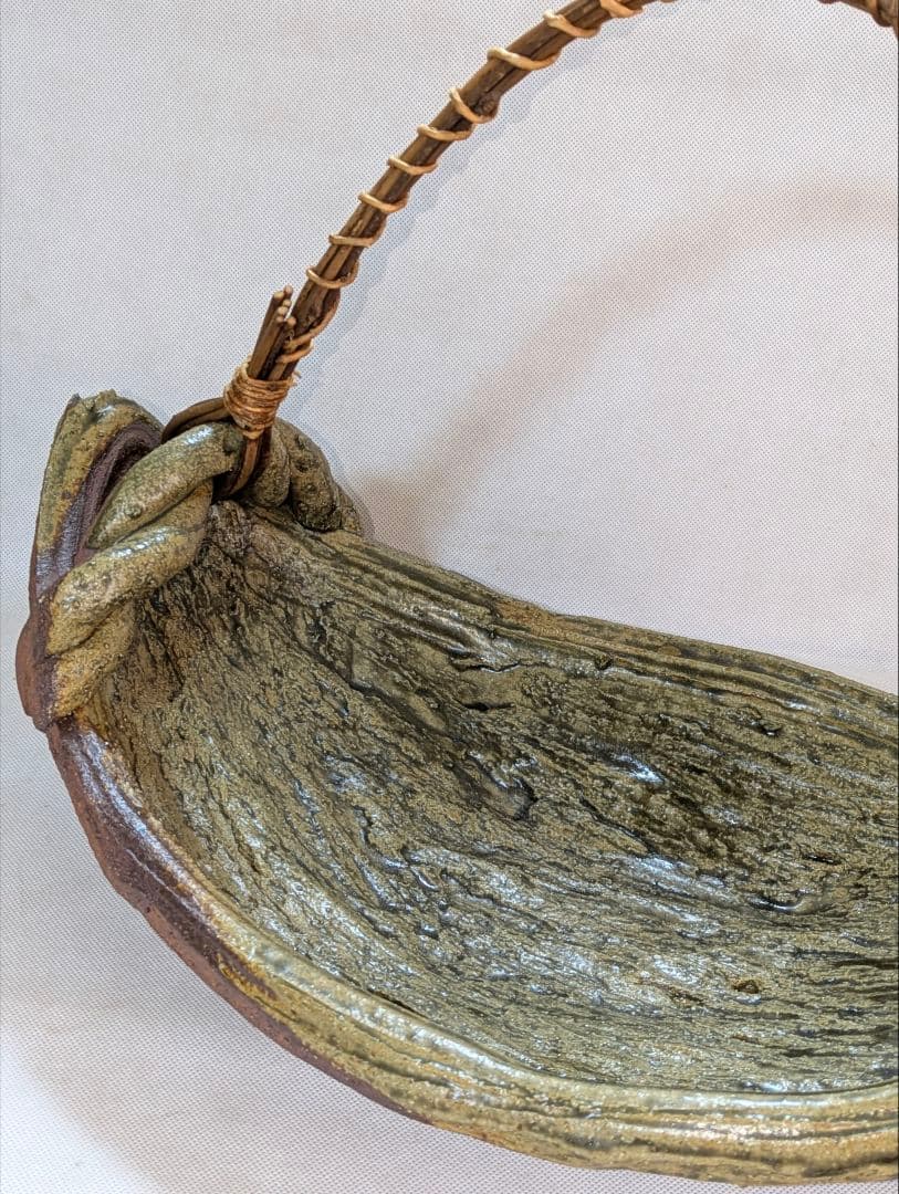 伊賀焼　大型花器　舟形　変形花器　花生け　花瓶　花入れ　フラワーベース　華道