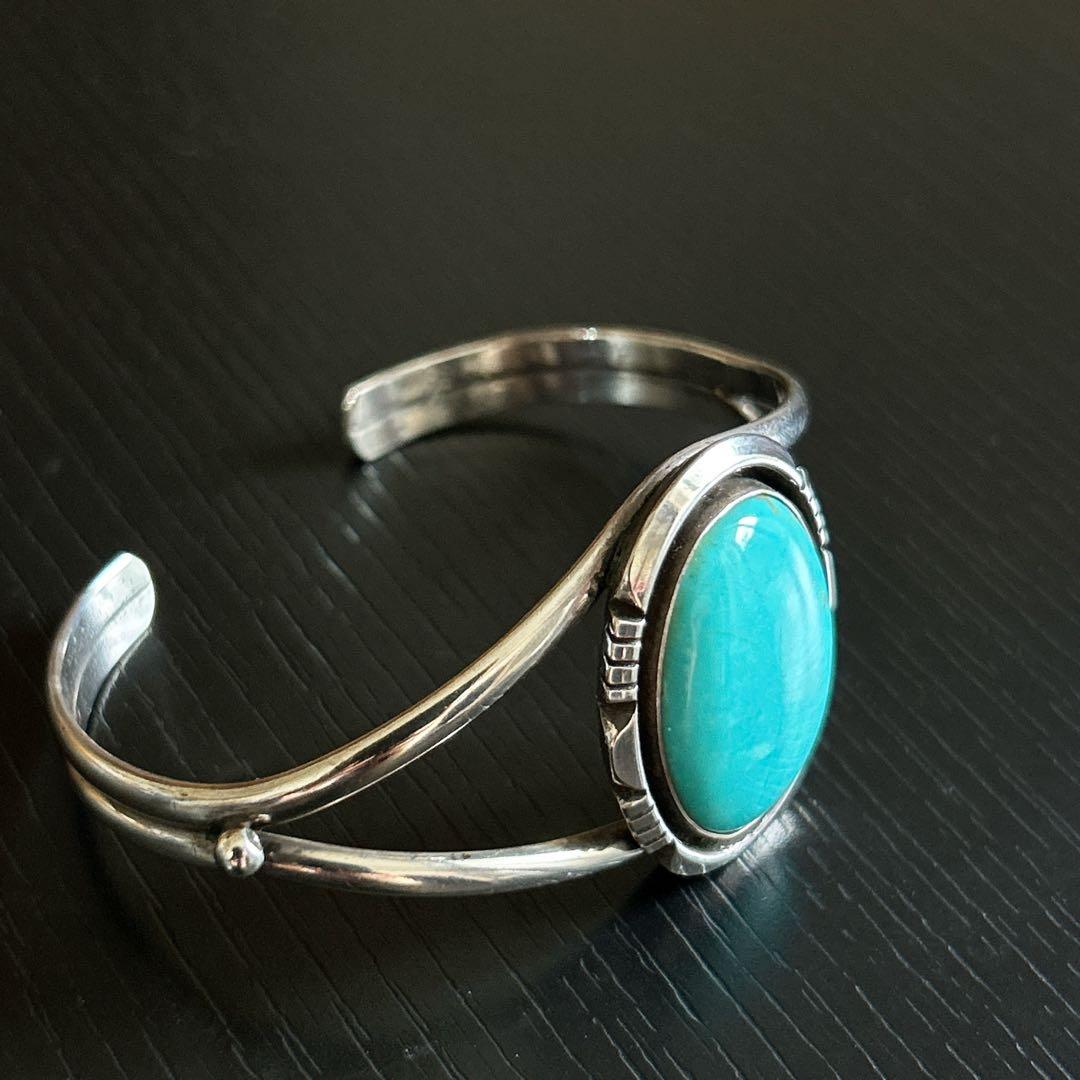 【smile】ターコイズ シルバーバングル