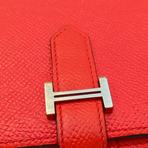 HERMES エルメス べアンスフレ ヴォーエプソン 長財布 ピンク　0052