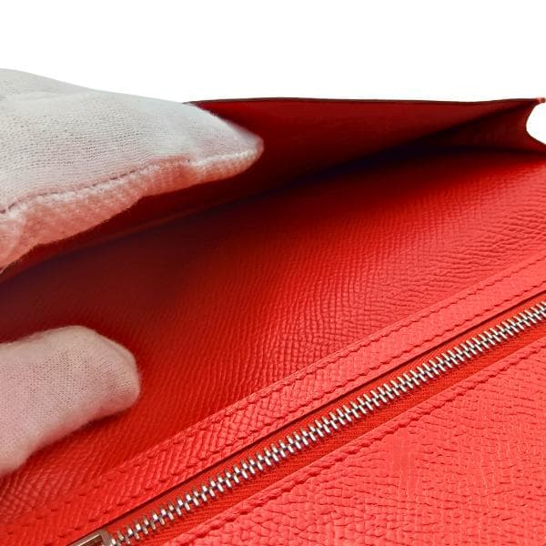 HERMES エルメス べアンスフレ ヴォーエプソン 長財布 ピンク　0052