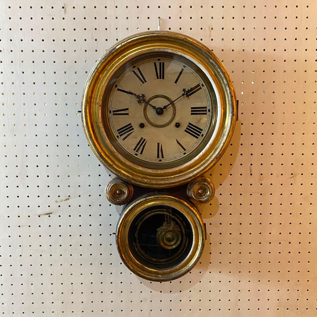 E.INGRAHAM 柱時計 だるま時計 振り子時計 機械時計　ヴィンテージ